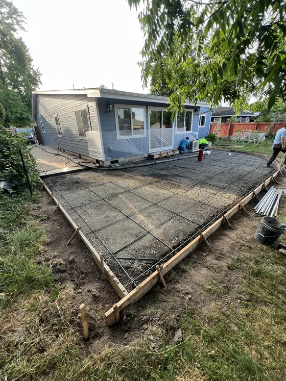 Patio rebuild before AM Concrete began work