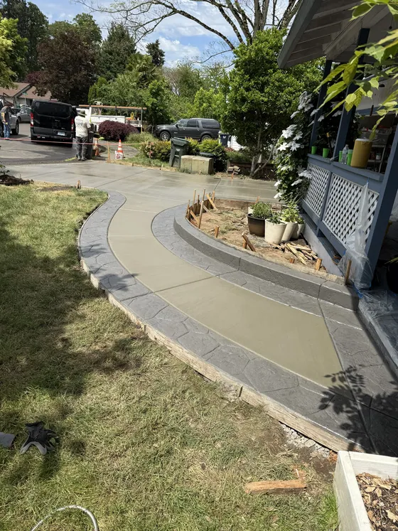 Decorative concrete installed by AM Concrete in the Portland metro