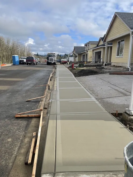 Broom Finish concrete installed by AM Concrete in the Portland metro